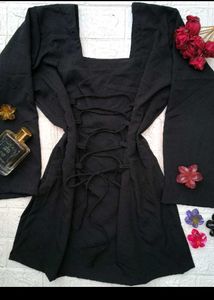 Black Dress with Bell Sleeves