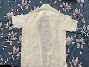 Van Heusen MEN BEIGE REGULAR FIT SOLID HALF SLEEVE
