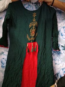 Green And Red Kurti