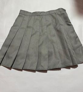 Grey Pleated Skirt