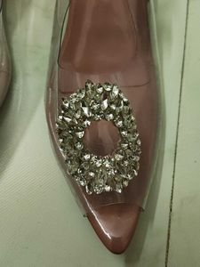 Transparent Heels with Jewel Detail , Never Used