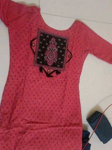 Pink Embroidered Tunic Top