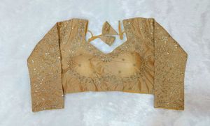 Elegant Golden Full Sleeves Blouse