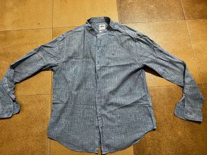 Abstract Print Blue Casual Shirt, Size:M