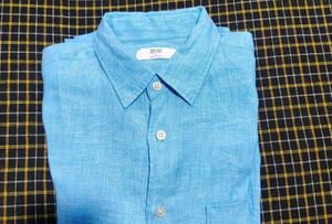 UNIQLO Men&#39;s 100% Premium French Linen Long-Sleeve