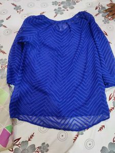 Blue Sheer Chevron Top