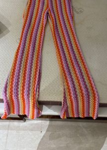 Retro Striped Flare Leg Pants