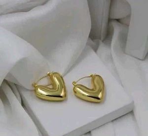 gold plated heart shaped hoops earrings