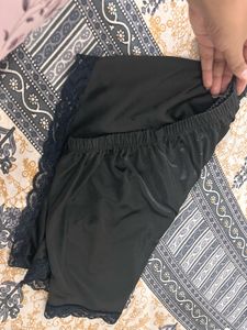 Silky Black Lace Shorts