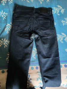 Dark Blue and green Denim Jeans