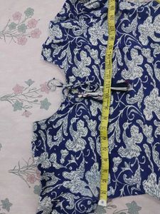 Blue Kurta With Tassels
