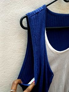 Blue Ribbed Tank Top