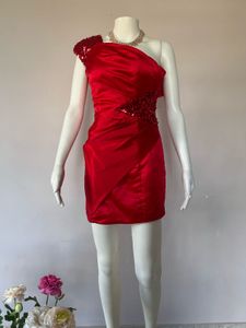 Red One-Shoulder Mini Dress/No bargaining❌