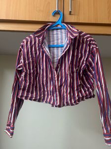 Striped Cropped Shirt