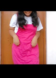 Pink Dungree Dress