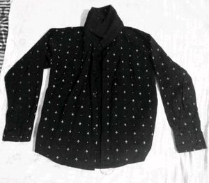 Stylish Black Patterned Shirt