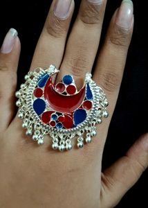 Minakari Silver Ring