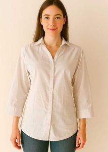 Elegant White 3/4 Sleeve Shirt