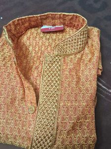Orange Kurta with Detailed Pattern