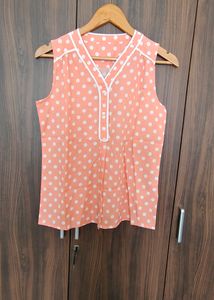 Peach Polka Dot Top