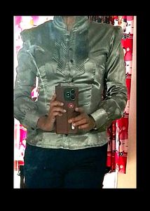 Satin Fitted top With Belt