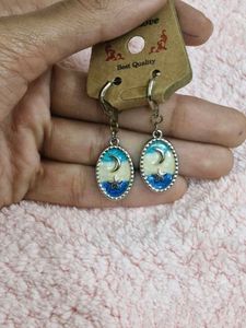 Moon &amp; Star Dangle Earrings