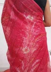 Dark Pink Floral Saree