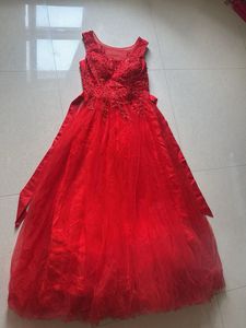 Red Sleeveless Formal Gown