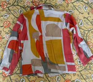 Abstract Print Button-Down Shirt