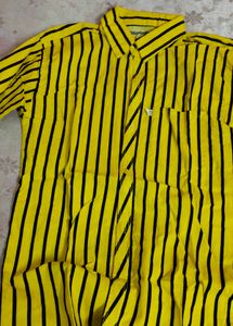 Yellow & Black Striped Shirt
