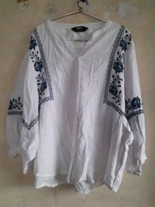 White Embroidered Top