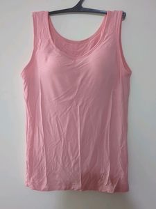 Imported High Quality Pink Tank Top With Bra