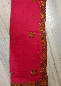 Vibrant Pink Georgette Saree