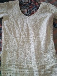 Chikankari Tailor Stitched Short Kurti