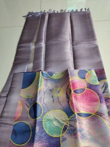 Purple Printed softy saree..