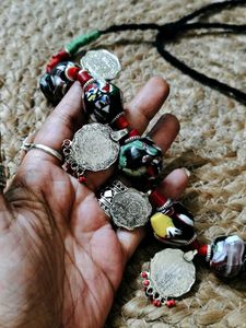 Rare Vintage Millefiori Beads And Coin Boho Choker