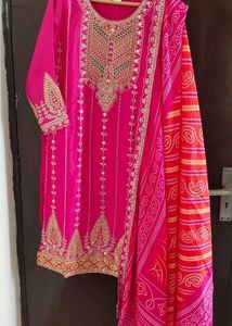 New Unused PureChinnon ReshamWork Dhoti Suit
