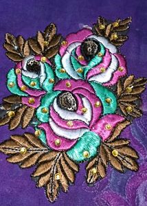 Beautiful Purple Embroidered Dress Material