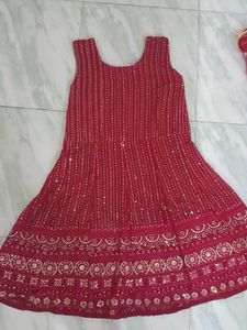 Red Embellished Gharara Suit