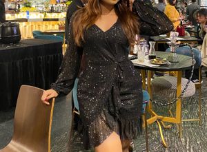 Sparkling Black Sequin Party Dress