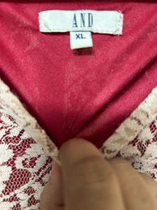 Lace Top Red Dress