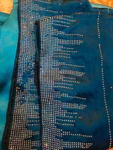 Elegant double colour Satin Saree