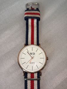 WD Quartz Watch - Red, White & Blue Band