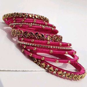 Pink &amp; Gold Bangle Set