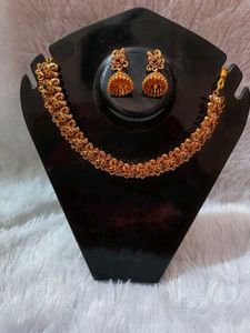 Temple Jewellery  Necklace With Earring Se