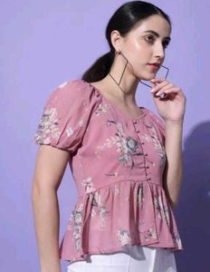 Floral Print Peplum Top