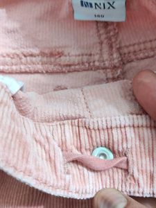 Girls Peach Corduroy Flare Pants