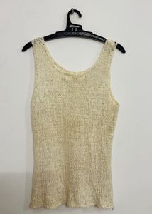 Knitted Vest Top - Cream Colour