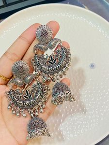 Silver Jhumka Earrings