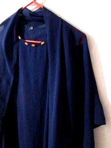 Navy Blue Sheer Cardigan Kurta